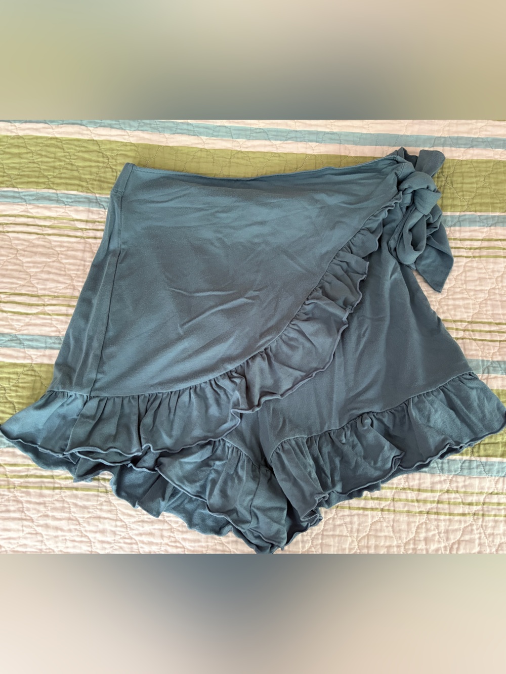 Halara Ruffled Wrap Skort in Teal Size Sm